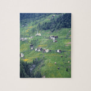Europa, Italië, Dolomiet Alpen. Dit kleine dorpje Legpuzzel