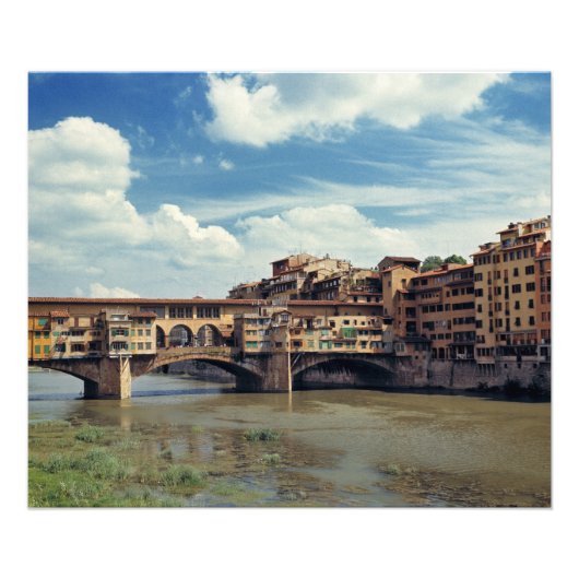 Europa, Italië, Florence. De Ponte Vecchio Foto Afdruk (Voorkant)