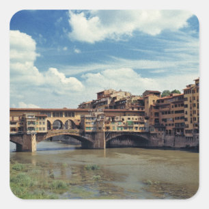 Europa, Italië, Florence. De Ponte Vecchio Vierkante Sticker