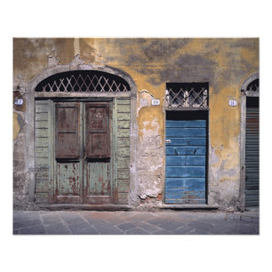 Europa, Italië, Lucca. Deze oude deuren voegen Foto Afdruk