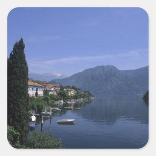 Europa, Italië, Meer van Como, Tremezzo. Noordelij Vierkante Sticker