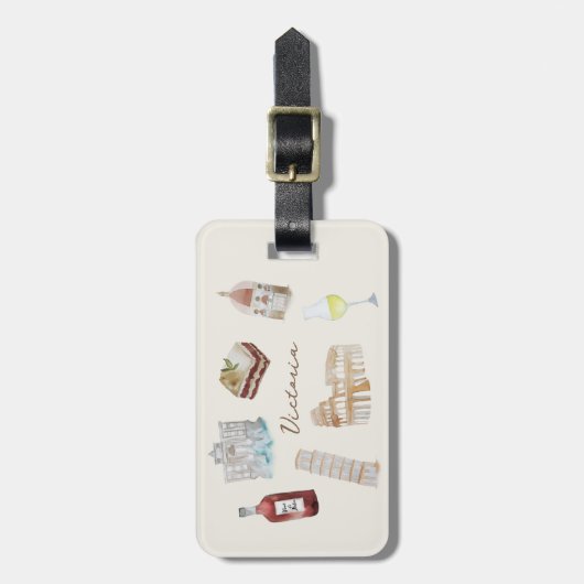 Europa Italië Reizen Gepersonaliseerde Naam Bagage Bagagelabel (Voorkant verticaal)