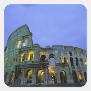 Europa, Italië, Rome. Avondzicht van de Vierkante Sticker