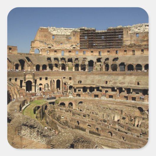 Europa, Italië, Rome. Het Colosseum (ook bekend al Vierkante Sticker (Voorkant)