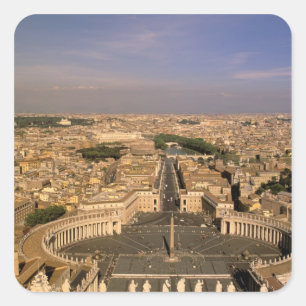 Europa, Italië, Rome, Het Vaticaan. Gezicht vanaf  Vierkante Sticker