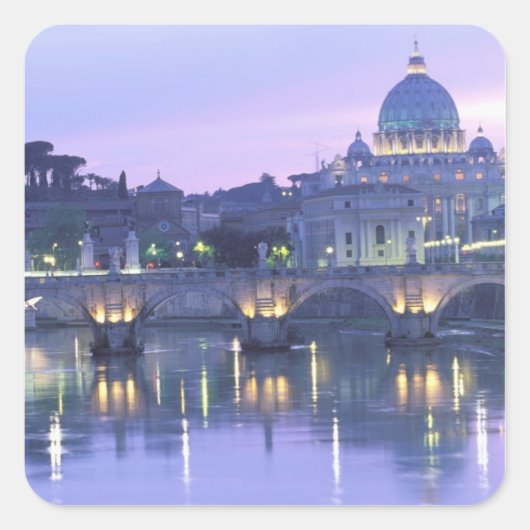 Europa, Italië, Rome, het Vaticaan. St. Peter's & Vierkante Sticker (Voorkant)