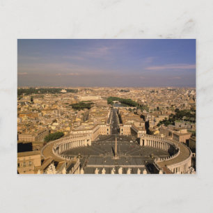 Europa, Italië, Rome, het Vaticaan. Uitzicht uit S Briefkaart