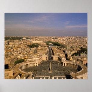 Europa, Italië, Rome, Het Vaticaan. Zicht vanaf St Poster