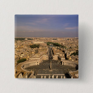 Europa, Italië, Rome, Het Vaticaan. Zicht vanaf St Vierkante Button 5,1 Cm