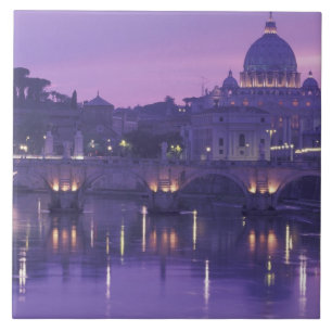 Europa, Italië, Rome. Sint-Pieter en Ponte Sant Tegeltje