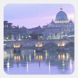 Europa, Italië, Rome, Vaticaanstad. Sint-Pieter & Vierkante Sticker
