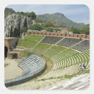 Europa, Italië, Sicilië, Taormina. 3e eeuw Vierkante Sticker