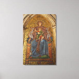 Europa, Italië, Sicilië, Taormina. Madonna & kind Canvas Afdruk