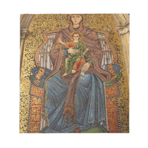 Europa, Italië, Sicilië, Taormina. Madonna & kind Notitieblok
