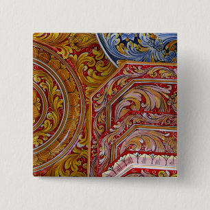 Europa, Italië, Sicilië, Taormina. Traditioneel 2 Vierkante Button 5,1 Cm