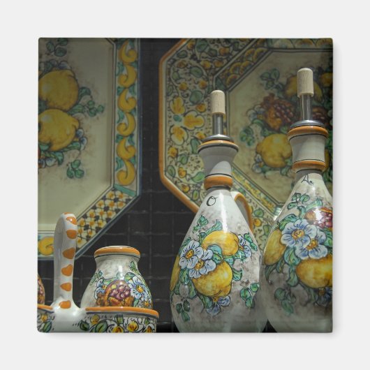 Europa, Italië, Sicilië, Taormina. Traditionele 7 Magneet (Voorkant)