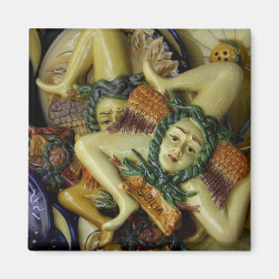 Europa, Italië, Sicilië, Taormina. Traditionele 9 Magneet