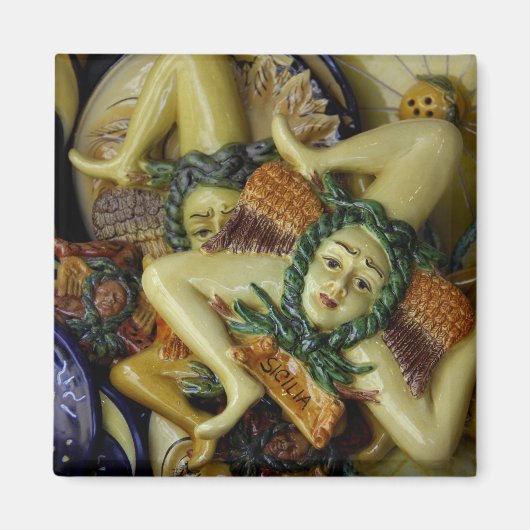 Europa, Italië, Sicilië, Taormina. Traditionele 9 Magneet (Voorkant)