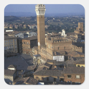 Europa, Italië, Siena. Overzicht stad Vierkante Sticker