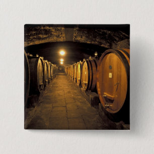 Europa, Italië, Toscana. Chianti-cellars Vierkante Button 5,1 Cm