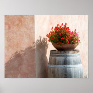 Europa, Italië, Toscane. Bloempot Poster