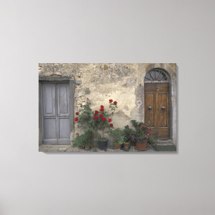 Europa, Italië, Toscane, Chianti, Toscaanse deurop Canvas Afdruk