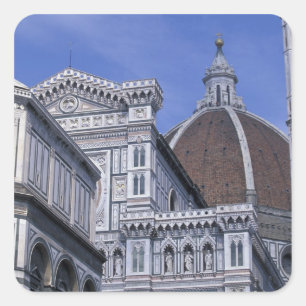 Europa, Italië, Toscane, Florence. Piazza del 2 Vierkante Sticker