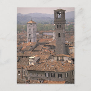 Europa, Italië, Toscane, Lucca, Town panorama Briefkaart