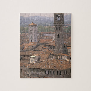 Europa, Italië, Toscane, Lucca, Town panorama Legpuzzel