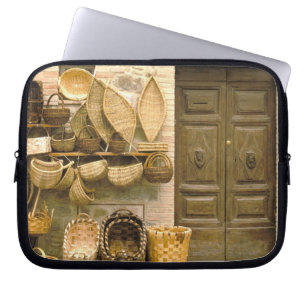 Europa, Italië, Toscane, Montalcino. Mand Laptop Sleeve