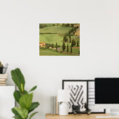 Europa, Italië, Toscane, Monticchiello. Curvy Poster (Thuiskantoor)