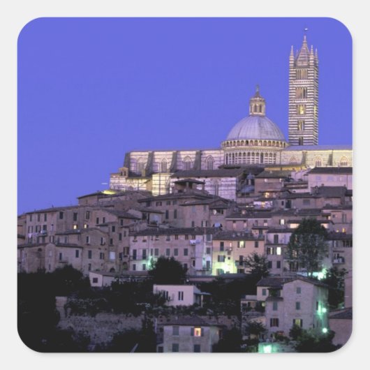 Europa, Italië, Toscane, Siena. 13e C. Duomo en Vierkante Sticker (Voorkant)