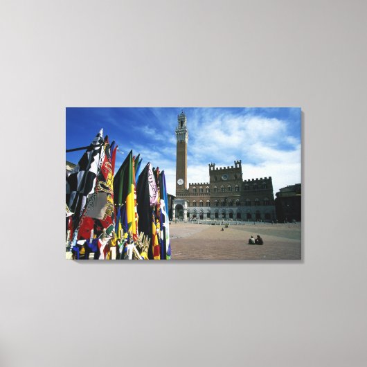 Europa, Italië, Toscane, Siena. Piazza del Canvas Afdruk (Voorkant)