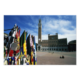 Europa, Italië, Toscane, Siena. Piazza del Foto Afdruk
