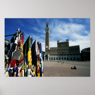 Europa, Italië, Toscane, Siena. Piazza del Poster