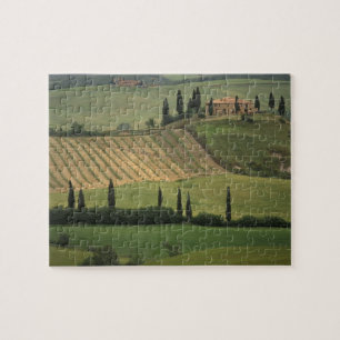 Europa, Italië, Toscane, Val d' Orcia, Toscaans Legpuzzel