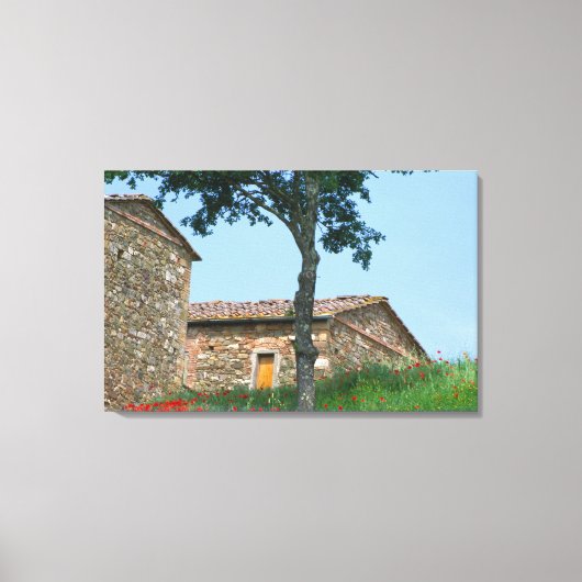 Europa, Italië, Toscane, verlaten villa in Canvas Afdruk (Voorkant)