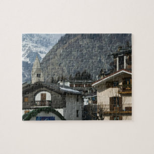 Europa, Italië, Valle d'Aosta, COURMAYEUR: Plaats Legpuzzel