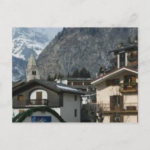 Europa, Italië, Valle d'Aosta, COURMAYEUR: Stad Briefkaart
