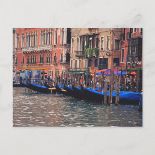 Europa, Italië, Venetië, gondels in kanaal Briefkaart