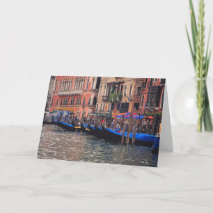 Europa, Italië, Venetië, gondels in kanaal Kaart