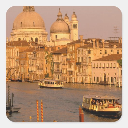 Europa, Italië, Veneto, Venetië. Sunset uitzicht o Vierkante Sticker (Voorkant)