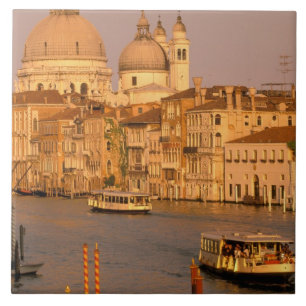Europa, Italië, Veneto, Venetië. Zonsondergang zic Tegeltje