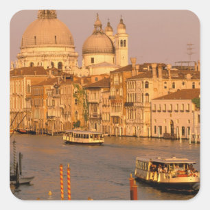 Europa, Italië, Veneto, Venetië. Zonsondergang zic Vierkante Sticker