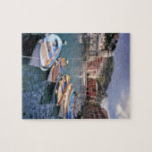 Europa, Italië, Vernazza. Heldergeverfde boten Legpuzzel (Horizontaal)