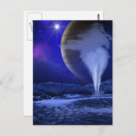 Europa Jupiter Moon Space Art Briefkaart (Voorkant / Achterkant)