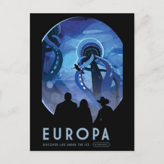 Europa Jupiter Moon Space Sci Fi Briefkaart (Voorkant)