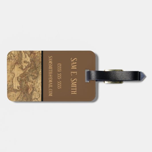  Europa-kaart, Antiek brute kaart Bagagelabel (Achterkant horizontaal)