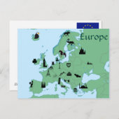 Europa-kaart Briefkaart (Voorkant / Achterkant)