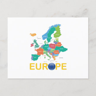Europa-kaart Briefkaart